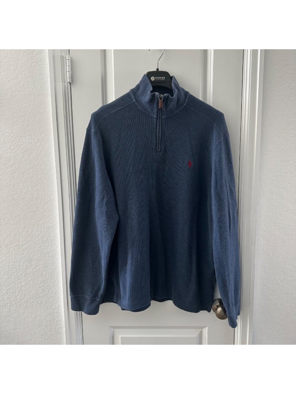 Polo Ralph Lauren Mens Blue Cotton 1/4 Zip Pullover Sweater XL - Picture 2 of 6
